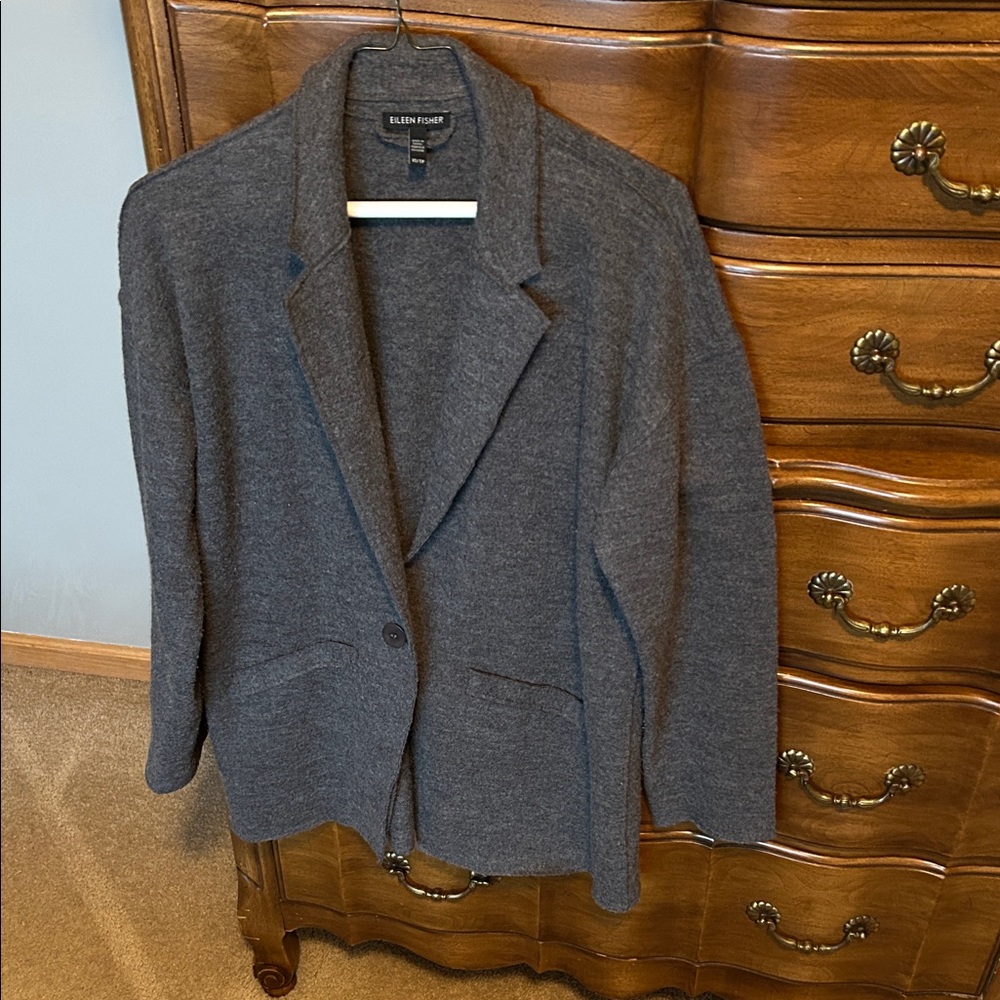 Eileen Fisher Charcoal Knit Jacket